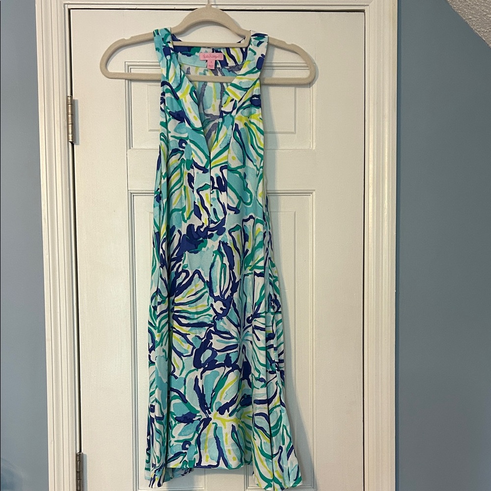 Lilly Pulitzer Blue and Green Floral Dress